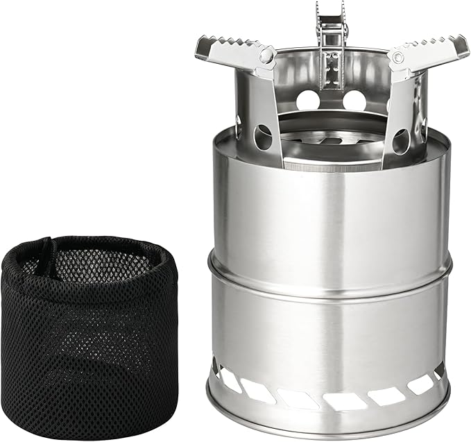 Fire Pit Smokeless Firepit 304 Stainless Steel Material - Outdoor Fire Pit Silver 5x5.5 Inches - Smokeless Firepit for Outside Outdoor Patio Camping Backyard