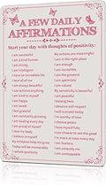 Room Decor Aesthetic A Few Daily Affirmations Motivational Wall Art Tin Metal Sign Pink Butterfly Wall Home Coffee Room Office Decor Gifts 8X12 Inches