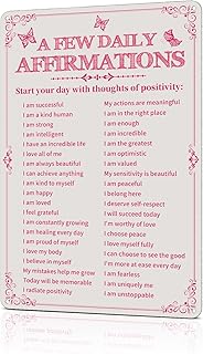 Room Decor Aesthetic A Few Daily Affirmations Motivational Wall Art Tin Metal Sign Pink Butterfly Wall Home Coffee Room Office Decor Gifts 8X12 Inches