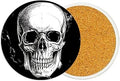 2Pack Skull Ceramic Coasters Absorbent Coasters for Drinks with Cork Base,Skeleton Coaster for Table Office Desk Decor Coffee Cup Wine Beer Bar Cup Mat 3.9 Inch, Skull Gifts for Women, Men, Dad
