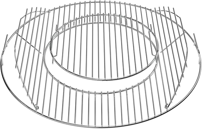 8835 Grill Grate Replacement for Weber 22 Inch Charcoal Grills,Hinged Cooking Grates with Handle for Weber Charcoal Grills, Kettle, Performer, Master-Touch, Gourmet BBQ System Hinged Cooking Grates