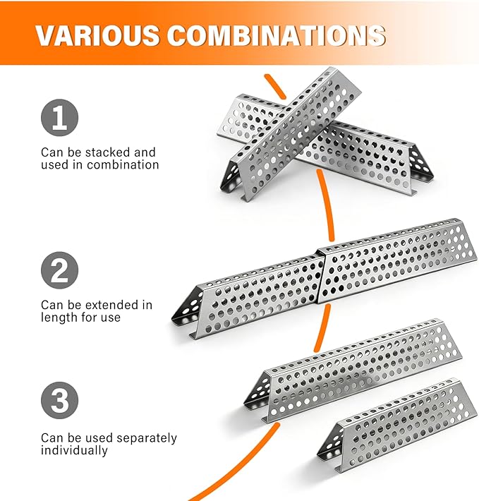 Fireplace Grate (2-Pack, 10.2" & 7") – Nestable Stainless Steel Fire Pit Grate with Honeycomb Design for 70% Less Smoke & Hotter Burn | Portable for Indoor Fireplace, Outdoor Camping & Backyard