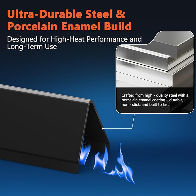 QuliMetal Grill Parts for Weber Spirit 200, 15.3" Flavorizer Bars for Weber Spirit II E-210 Grills with Front-Mounted Control, Porcelain-Enameled Replacement Parts for Weber GS4 Spirit 7635 67045