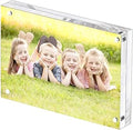 4x6" Acrylic Picture Frame,Clear Acrylic Photo Frames, Magnetic Picture Frames,Block Picture Frame For Desktop Display, Record Eternal Memory (1 Pack)