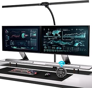 EYOCEAN Desk Lamp with Clamp, 31.5" LED Desk Lamp for Home Office, 24W Gesture Sensing Control Desk Light, Dimmable & Color Temperature, Eye-Caring Office Lamp, Brightest Architect Lamp for Screen