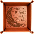 KATE POSH - I Love You to the Moon and Back Engraved Leather Catchall Valet Tray, Our 3rd Wedding Anniversary, 3 Years as Husband & Wife, Gifts for Her, for Him, for Couples (Rawhide)