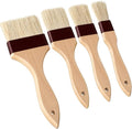 Boao 4 Pcs Pastry Brush, Natural Bristle Basting Brush, Beech Wooden Handle Basting and BBQ Brushes for Cooking, Butter, Oil, Egg, Marinade, Sauce, Grilling, Baking, Kitchen Food(1, 1.5, 2, 3 Inch)