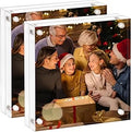 AMEITECH Acrylic Picture Frame 6x6-2 Pack, Clear Double Sided Frameless Photo Frame with Magnetic, Free Standing Desktop Acrylic Frame Display, Lucite Frame with Gift Box Package