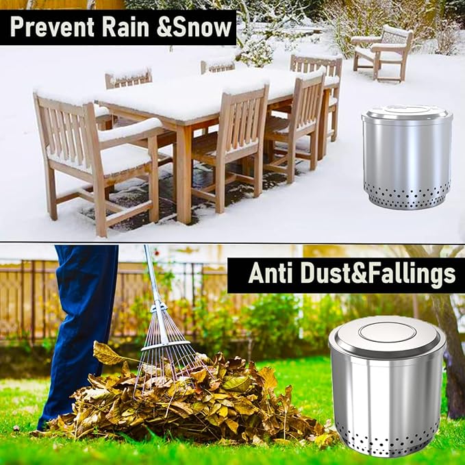 Fire Pit Lid for Solo Stove Yukon, 27 Inch Stainless Steel Fire Pits Cover, Anti-Rust and Waterproof Fire Pit Accessories for Outdoor Fire Pits and Camping Accessories