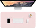 Hsurbtra Desk Pad, 30" x 14" PU Leather Desk Mat, XL Extended Mouse Pad, Waterproof Desktop Blotter Protector, Non-Slip Ultra Thin Large Laptop Keyboard Writing Mat for Office Home, Pink