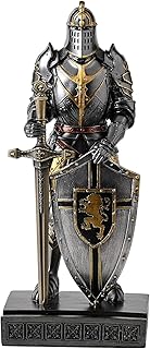 King's Guard Ornament Knight Statue for Desk, Desktop Accessories Pen Holder Pen Stand Paperweight for Office and Home (Iron)