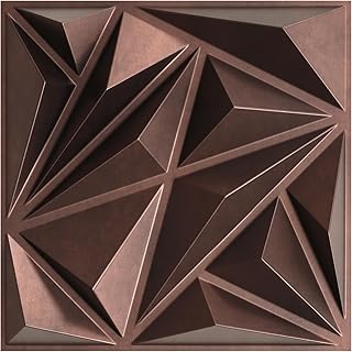 STICKGOO 33 Pack Diamond Wall Panels for Interior Wall Decor, Antique Copper 3D Decorative Panels, 12''x12'' Accent Tiles for Living Room, Bedroom, TV Background