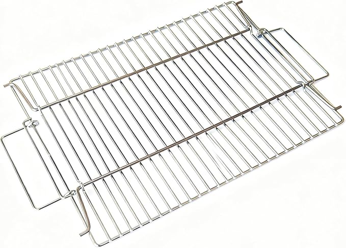 Charmline Stainless Steel Grill Grate Replacement, Lift-Up BBQ Cooking Grid with Handles, Suitable for Charmline Portable Charcoal Grill, Ideal for Meat, Steak & Outdoor Camping (15x11in)