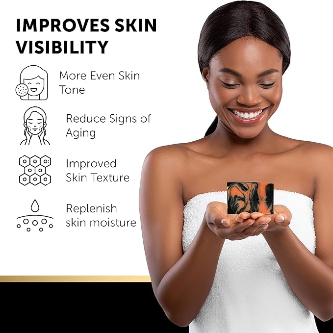 VALITIC Charcoal Kojic Acid Turmeric Black Soap Bar Dark Spot Remover for Body or Face Wash - 4 Pack