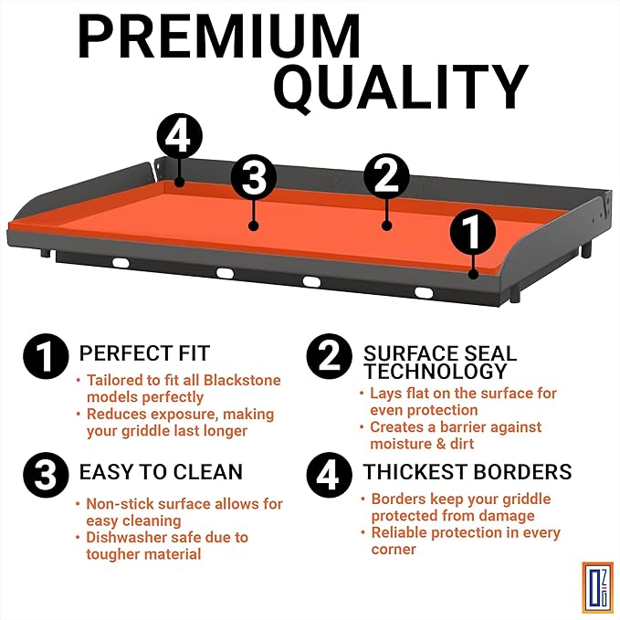 17" Premium Silicone Griddle Mat for Blackstone 17 Inch Grill, Heavy Duty Food Grade Silicone Griddle Cover, Keep Your Grill Clean and Rust-Free All Year Long