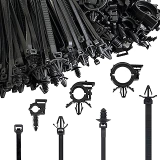 180pcs Push Mount Cable Zip Tie with Car Wire Loom Routing Clips,Fastening Cable Clips For Organizing Cables And Cords,Car Clips Contains 7 Sizes Universal Compatible with GM Ford Trucks Cars UTV