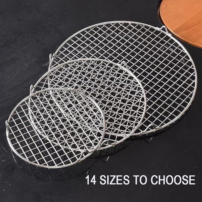 Cooling Rack with Legs 11.6 Inch Diameter Round Cooking Grate Grid Grill Barbecue Net Wire Steaming Cooling Rack Wire Pan Grate Baking Rack Icing Rack Round Shape (295mm/11.6")