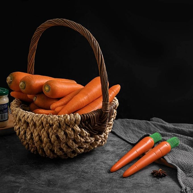 Orange Carrot Shape Silicone Baking Brush Cake Cream Brush Kitchen Cooking Heat Resistant Grill Oil for Meat Cake Barbecue Tool Sets Grilling and Barbecue Utensils