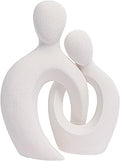 Quoowiit Ceramic Couple Sculptures for Home Decor, Abstract Lover Statue for Shelf, Office, Living Room, Bedroom, Gifts for Anniversary, Valentine's Day, Birthday (White)
