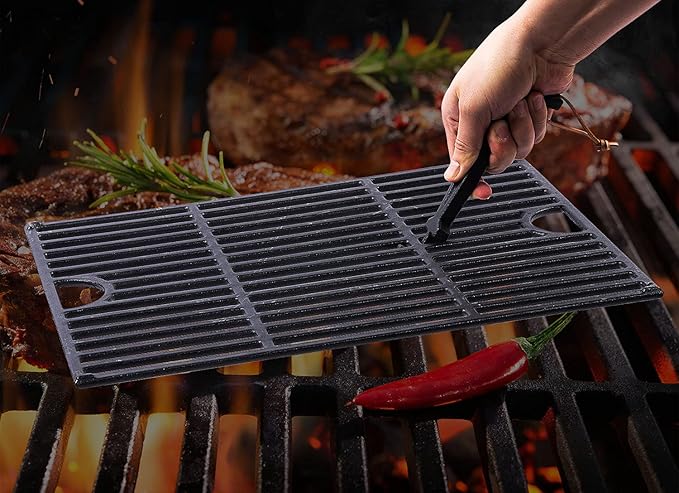 DELSbbq 2 Pack Grill Grate Lifter, Cast Iron Cooking Grid Lifter, Barbecue Universal Grate Lifter Tool for Most Charcoal Grills and Gas Grills, Grate Hook, Grate Handle
