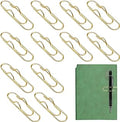 12Pcs Metal Pen Clip for Notebook, Portable Pen Holder Clip Pencil Clip, Multi Function Paper Clip Pen Holder Pen Paper Clip Bookmark Stationery Tool Office Supplies for Notebook Journals, Gold