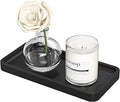Weenson Small Bathroom Vanity Tray for Countertop Makeup Perfume Jewelry Decor Candle Keys, Small Black Kitchen Tray for Soap Dispenser Spice Bamboo Toilet Tray 7.9" L x 4" W x 0.79" H