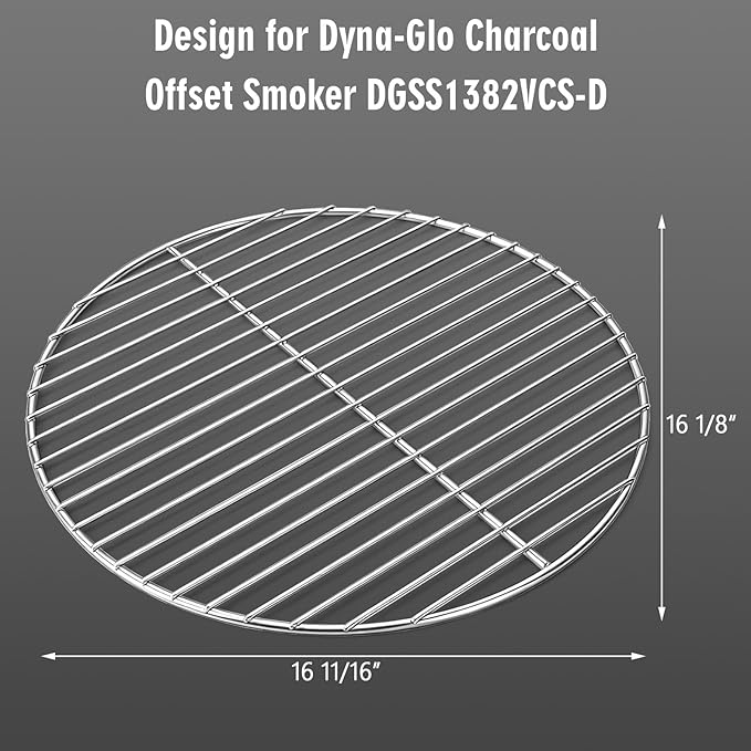 Uniflasy 16.7" Round Grill Grates for Dyna-Glo DGSS1382VCS-D Smoker, 5 Pack Heavy Duty Cooking Grates Replacement Parts for Dyna-Glo Vertical Charcoal Smoker Grill