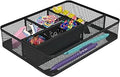 1InTheOffice Mesh Collection Desk Drawer Organizer Tray, 7 Compartment, Matte Black