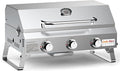 Tabletop Gas Grill 3 Burners, Portable Propane BBQ Grill with Foldable Legs & 22" Stainless Steel Grate for Outdoor Patio Backyard Barbecue, Camping Tailgating RV, 24000BTU High Output, Classic GS307