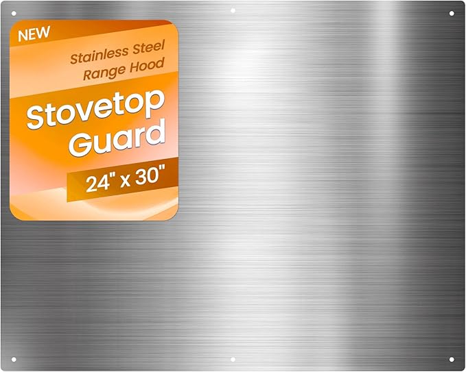 24 x 30 In Stainless Steel Backsplash - Kitchen Wall Splash Guard Behind Stove, Easy Clean and Installation