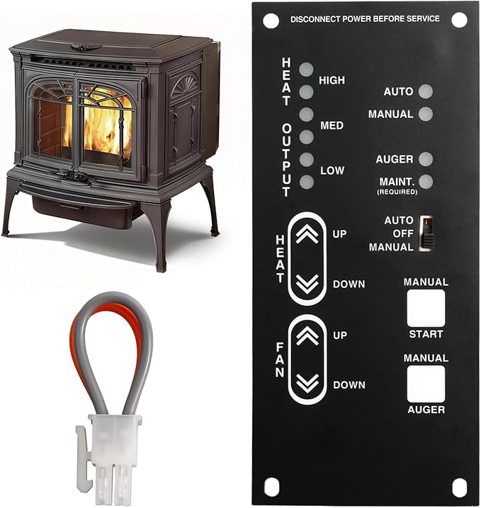 250-00011 Pellet Stove Circuit Control Board Fit For Lopi Yankee Leyden Pioneer 1997+ Models Fit For Avalon Astoria Newport 1997+ Models Pellet Fireplace Control Panel Replaces 100-00202 100-00203