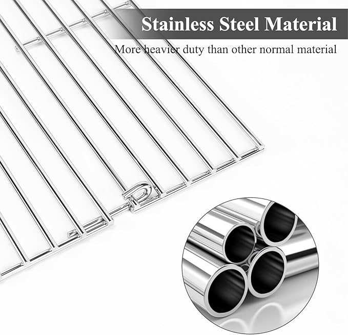 Uniflasy Warming Rack for Pit Boss Austin XL 1000 1100 Series Grills, Stainless Steel Upper Cooking Grate Replacement for Pit Boss Austin XL Rancher XL 1000 Sportsman 1000, Foldable BBQ Grill Top Rack
