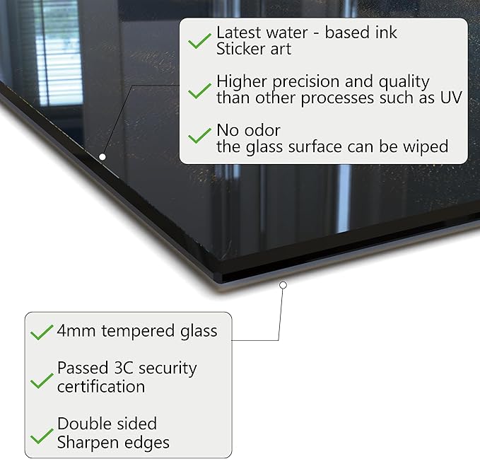 DAIFURONGE Tempered Glass Backsplash for Kitchen, Tree of Life Art Stove Backsplash Protector - Easy to Clean Wall Decor (Art Deco 1, 30"x16"(76.2x40.64cm))