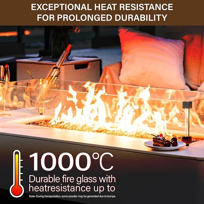 NUPICK 20 Pound Fire Glass, 1/4 Inch Reflective Fire Pit Glass, Tempered Firepit Glass Rock for Propane or Natural Gas, Glass Rocks for Fire Pit Table, Fireplace Glass for Landscaping, Bronze