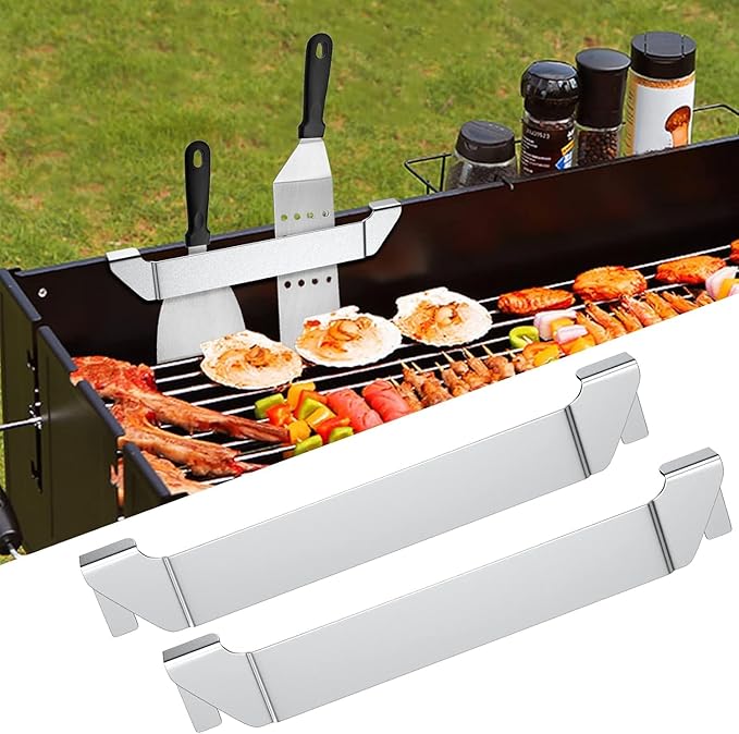 Stainless Steel Griddle Spatula Stand, 2 Pack Grill Barbecue Tool Rack Hold Rack Griddle Accessories Holder for Blackstone, Camp Chef, Royal Gourmet, Outdoor Camping Picnic BBQ Essentials