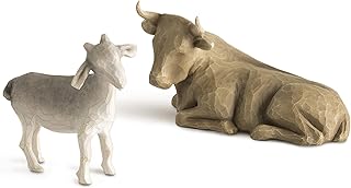 Willow Tree Ox and Goat, Sculpted Hand-Painted Nativity Figures, 2-Piece Set