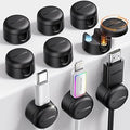 9-Pack Cable Clips [Upgraded],Rocoren Magnetic 360° Rotatable Cord Holder, Adhesive Cable Management Organizer,Wire Keeper for Nightstand Desk Car Phone Wall Home Office Accessories