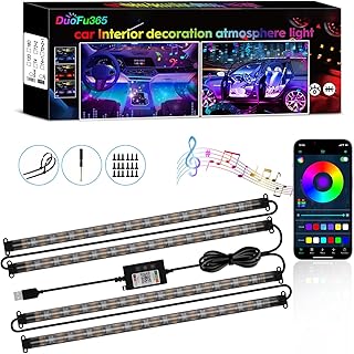 Car Led Strip Lights, RGB Truck Interior Lights with App Control, Under Dash Footwell Automotive Led Light Strip, Car Ambient Lighting (1set)