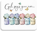 Inspirational Christian Mouse Pad - God Says You are Mousepad, Motivational Christian Office Mouse Pad, Bible Verse Desk Mousepad, Gifts for Employees, Coworker Gifts, 9.5x8 Inches
