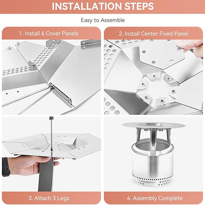 Heat Deflector for Solo Stove Bonfire 19.5 inch, Fire Pit Heat Diffuser with Handle, 304 Stainless Steel for Solo Stove Bonfire 1.0 & 2.0 and Other 19.5" Fire Pits