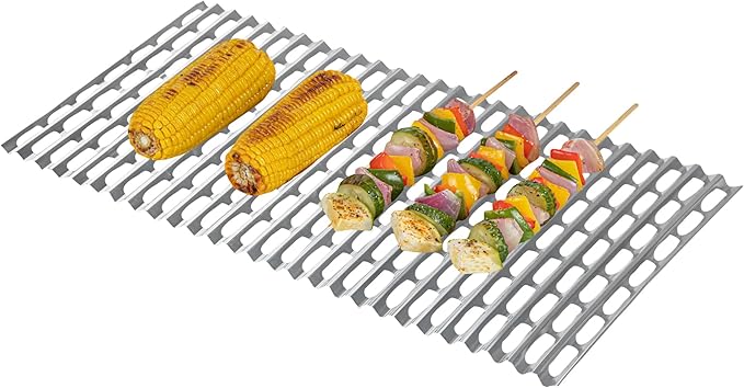 Restaurantware Foil Lux 19.7 x 12 Inch Barbecue Grill Liners 10 Disposable Grill Sheets - Easy-To-Use Oven-Ready Aluminum Grill Liners Heat-Tolerant Fits Most Standard Grills