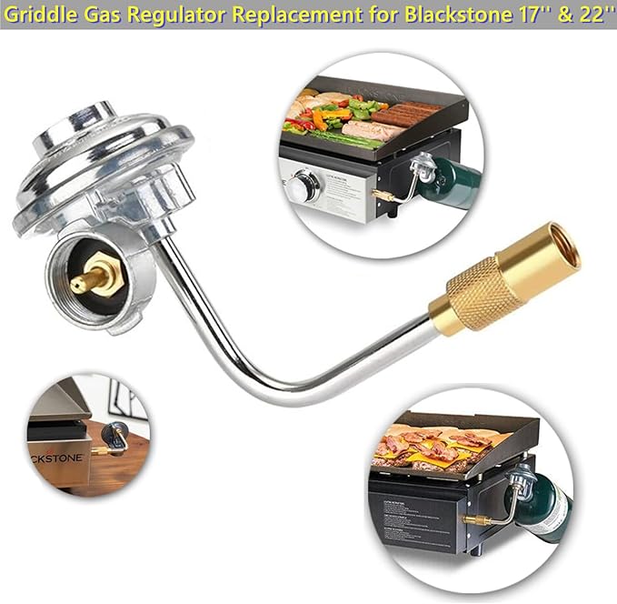 MCAMPAS Griddle Regulator Replacement for Blackstone 17/22 Inch & Pit Boss PB336GS Tabletop Griddles, CharBroil 19952085 Compatible, Connects 1-20 lb Propane Tank, Gas Grill Accessories Part