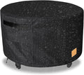 Fire Pit Cover Round 32 inch,Waterproof 600D Heavy Duty Patio Fire Pit Cover,Outdoor Round Gas Fire Pit/Table Cover,32” Dia X 16”H,Black