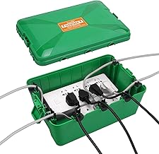 Blumway Large Outdoor Electrical Box (12.5x8.5x5 inch), IP54 Waterproof Outdoor Outlet Extension Cord Cover Weatherproof, Protect Outlet, Plug,Power Strip,Timer, Socket,Holiday Light (Green)