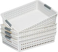 Soddeph A4 Paper Trays for Classroom with Grip Handles,Book Baskets for Library, Drawers, Office, Home,Desk,Turn in Trays Classroom Plastic Storage Baskets