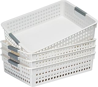 Soddeph A4 Paper Trays for Classroom with Grip Handles,Book Baskets for Library, Drawers, Office, Home,Desk,Turn in Trays Classroom Plastic Storage Baskets