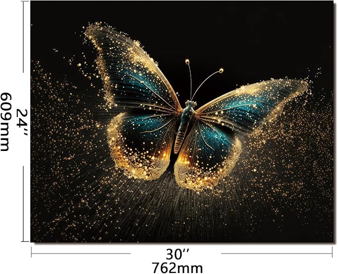 Evgosm Tempered Glass Backsplash for Kitchen，Butterfly Stove Splashback, Glass Backsplash, Easy to Install and Clean, Used for Kitchen Wall Protection and Decoration. (30x24'')