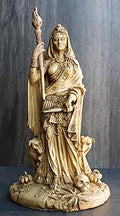 Ebros Gift Pagan Wicca Deity Hecate Statue Greek Goddess of Magic Witchcraft & Necromancy Hekate with She-Dogs Decorative Figurine Triple Goddess Form Feminism Symbol Sculpture (Ivory Beige)