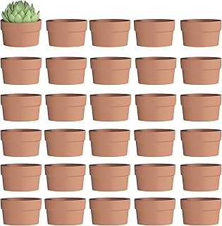 Fcacti 2.7 Inch Terracotta Shallow Succulent Pot - 30 Pack Mini Terra Cotta Clay Pots with Drainage, Cacuts Terra-Cotta Indoor and Outdoor Planters with Drainage Hole