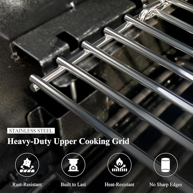 Uniflasy Warming Rack for Pit Boss Austin XL 1000 1100 Series Grills, Stainless Steel Upper Cooking Grate Replacement for Pit Boss Austin XL Rancher XL 1000 Sportsman 1000, Foldable BBQ Grill Top Rack